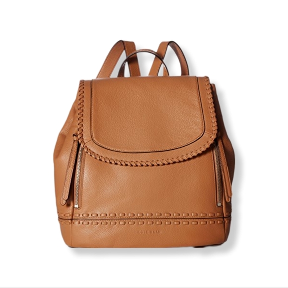 Cole Haan Handbags - Cole Haan Brynn Tan/Brown Pebbled Leather Boho Backpack